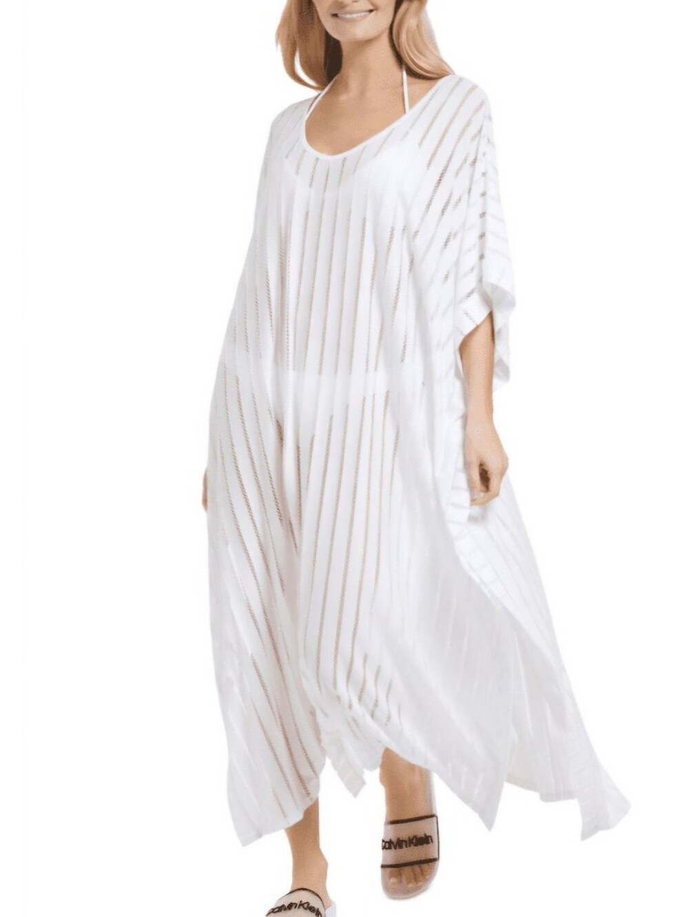 🦋 Calvin Klein Sheer Stripe Maxi Cover Up